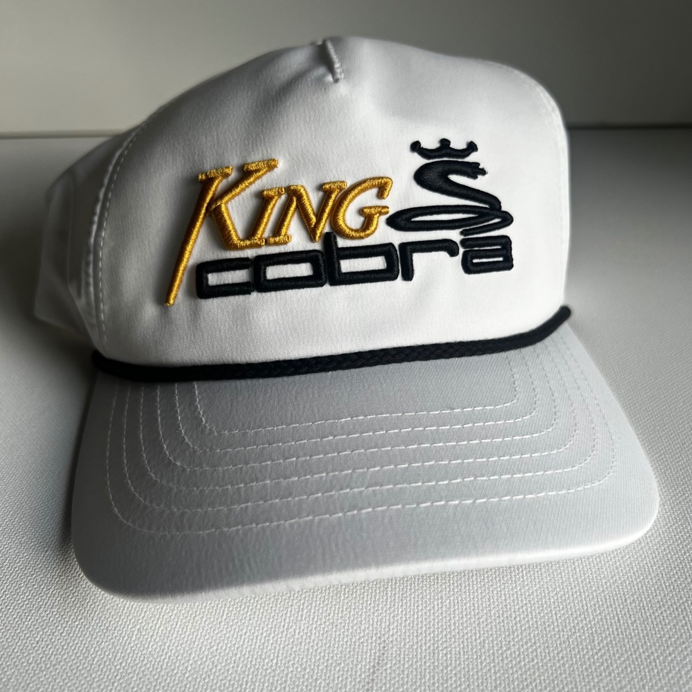 Cobra Golf King Cobra White Rope Snapback Hat Mens 110 Flexfit Cap 909591-02